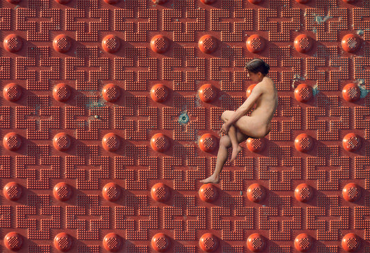 GIRL ON RED MAT